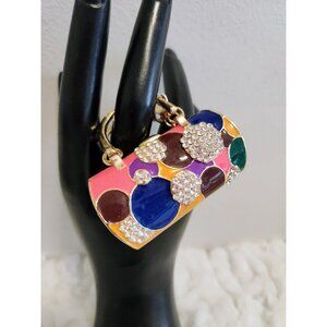 Bright Polka Dot Purse Pendant Rhinestones Colourful Pendant for Purse T